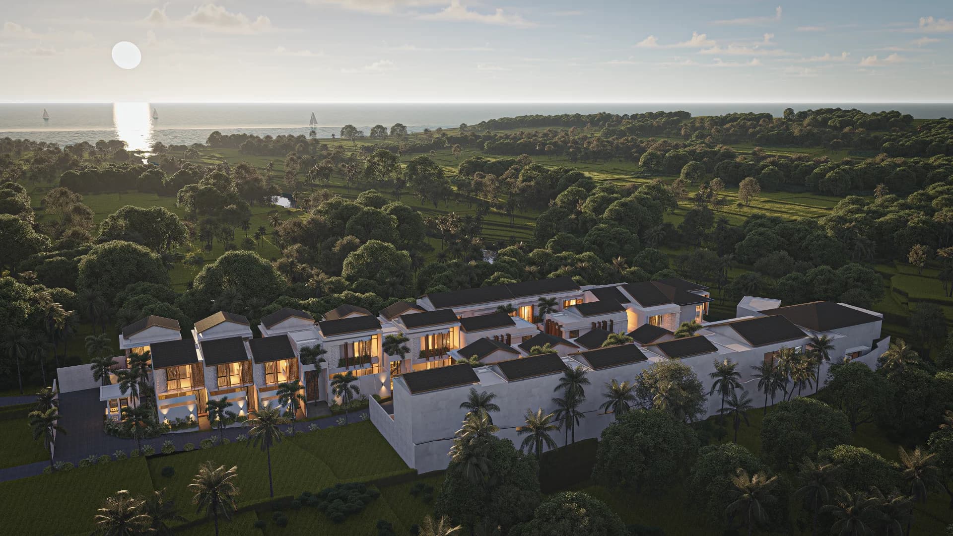 Vue aérienne Seseh Sunset Villas