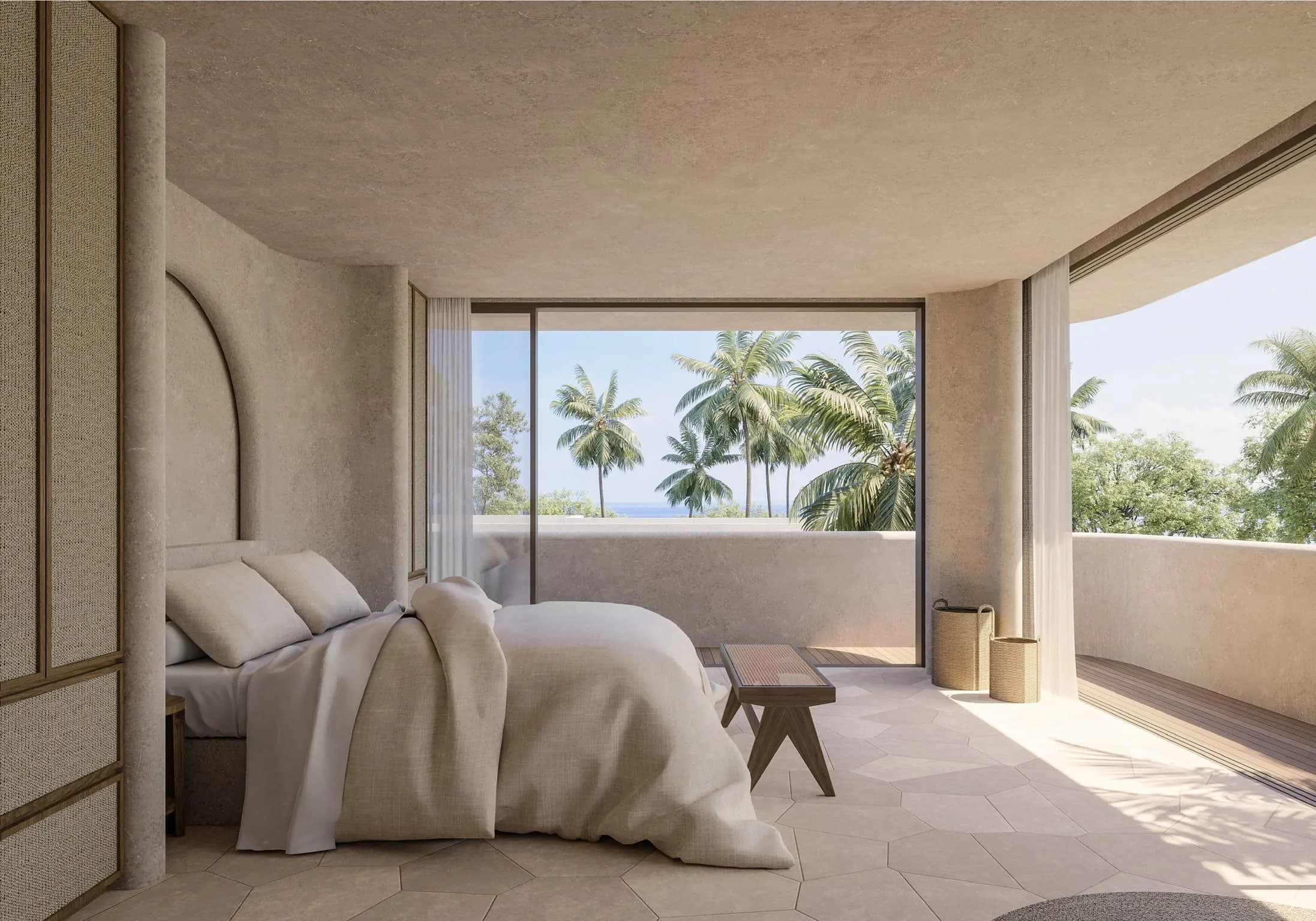 Vue sur l'océan depuis une villa Seseh